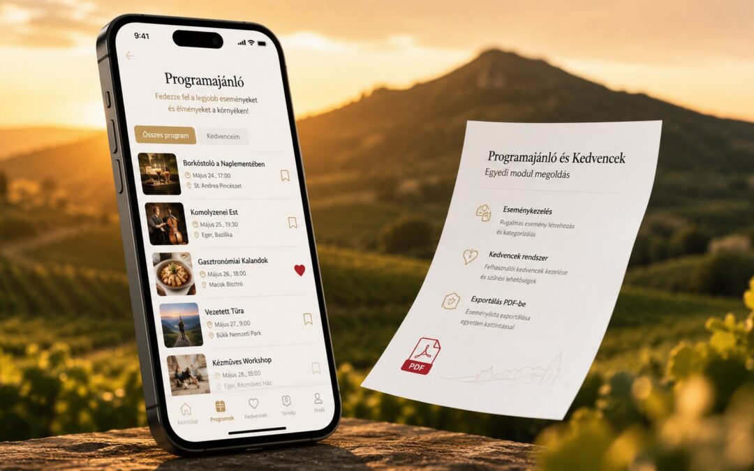Egyedi programajánló és kedvencek modul